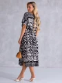SUKIENKA Midi OVERSIZE Ornament CAROLA - black