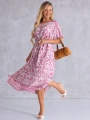 SUKIENKA Midi OVERSIZE Ornament CAROLA - pink