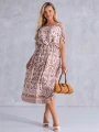 SUKIENKA Midi OVERSIZE Ornament CAROLA - beige