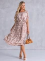 SUKIENKA Midi OVERSIZE Ornament CAROLA - beige