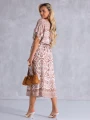 SUKIENKA Midi OVERSIZE Ornament CAROLA - beige