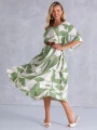 SUKIENKA Maziaje DEKOLT V Oversize NAIVARA - green