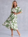 SUKIENKA Maziaje DEKOLT V Oversize NAIVARA - green