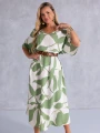 SUKIENKA Maziaje DEKOLT V Oversize NAIVARA - green