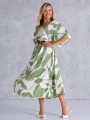 SUKIENKA Maziaje DEKOLT V Oversize NAIVARA - green