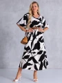 SUKIENKA Maziaje DEKOLT V Oversize NAIVARA - black