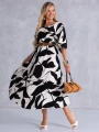 SUKIENKA Maziaje DEKOLT V Oversize NAIVARA - black