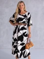 SUKIENKA Maziaje DEKOLT V Oversize NAIVARA - black