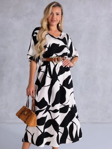 SUKIENKA Maziaje DEKOLT V Oversize NAIVARA - black
