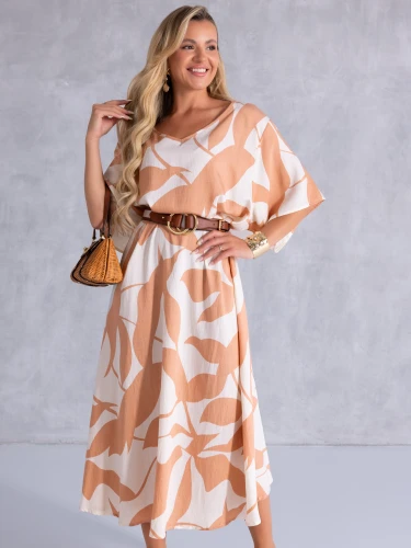 SUKIENKA Maziaje DEKOLT V Oversize NAIVARA - orange