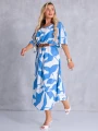 SUKIENKA Maziaje DEKOLT V Oversize NAIVARA - blue