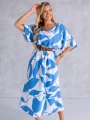 SUKIENKA Maziaje DEKOLT V Oversize NAIVARA - blue