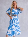 SUKIENKA Maziaje DEKOLT V Oversize NAIVARA - blue