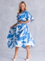 SUKIENKA Maziaje DEKOLT V Oversize NAIVARA - blue