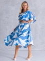 SUKIENKA Maziaje DEKOLT V Oversize NAIVARA - blue