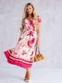 SUKIENKA Liście ŚCIĄGACZ Wiązanie AELIRA - pink