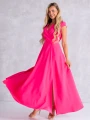 Sukienka gładka maxi Olivia - fuksja