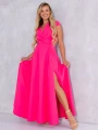 Sukienka gładka maxi Olivia - fuksja