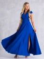 Sukienka gładka maxi Olivia - szafir