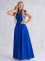 Sukienka gładka maxi Olivia - szafir