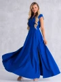 Sukienka gładka maxi Olivia - szafir