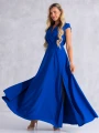 Sukienka gładka maxi Olivia - szafir