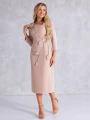 SUKIENKA Ołówkowa MIDI Kwiat LUNELLE - Beige