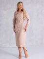 SUKIENKA Ołówkowa MIDI Kwiat LUNELLE - Beige