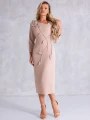 SUKIENKA Ołówkowa MIDI Kwiat LUNELLE - Beige