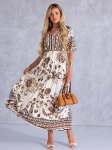 SUKIENKA Maxi KWIATY Wiązanie EVAN-THE - Brown