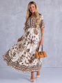 SUKIENKA Maxi KWIATY Wiązanie EVAN-THE - Brown