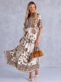 SUKIENKA Maxi KWIATY Wiązanie EVAN-THE - Brown