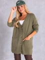 KARDIGAN zapinany na guziki LINA - khaki