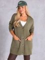 KARDIGAN zapinany na guziki LINA - khaki