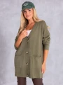 KARDIGAN zapinany na guziki LINA - khaki