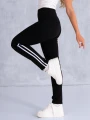 LEGGINSY Spodnie Lampasy SA-MARIA - Czarny