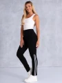 LEGGINSY Spodnie Lampasy SA-MARIA - Czarny