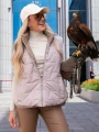 KAMIZELKA Bezrękawnik ZĄBKI Ściągacze ELLENA - Nude