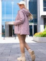 Pikowana KURTKA Rozpinane Boki ASTRA - Blush