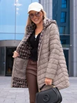 KURTKA Pikowana PEPITKA Pasy AIVA - Beige