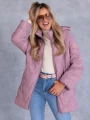 KURTKA Pikowana ZYGZAKI Ściągacze ESENIA - Blush