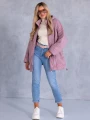 KURTKA Pikowana ZYGZAKI Ściągacze ESENIA - Blush