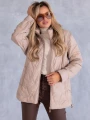 KURTKA Pikowana ZYGZAKI Ściągacze ESENIA - Beige