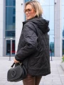 KURTKA Pikowana ROMBY Zamki AZRA - Czarny