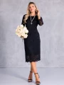 SUKIENKA Midi KORONKA Elegancka TEO-FILA - Czarny