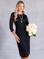 SUKIENKA Midi KORONKA Elegancka TEO-FILA - Czarny