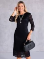 SUKIENKA Midi KORONKA Elegancka TEO-FILA - Czarny