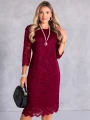 SUKIENKA Midi KORONKA Elegancka TEO-FILA - Bordo