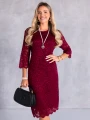 SUKIENKA Midi KORONKA Elegancka TEO-FILA - Bordo