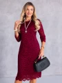 SUKIENKA Midi KORONKA Elegancka TEO-FILA - Bordo